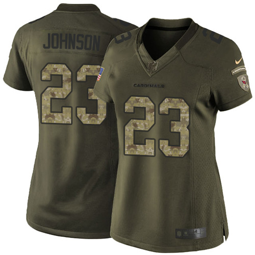 Women's Elite Chris Johnson Nike Jersey Green - #23 Salute to Service NFL Arizona Cardinals